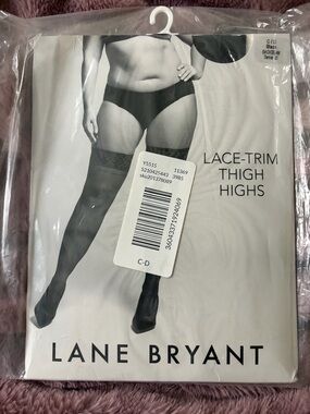 Lane Bryant NWT Black Backseam Thigh Highs